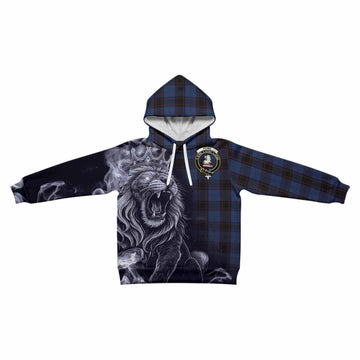 Home (Hume) Tartan Kid Hoodie Roaring Lion Heritage