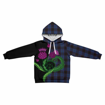 Home (Hume) Tartan Kid Hoodie Traditional Scottish Thistle
