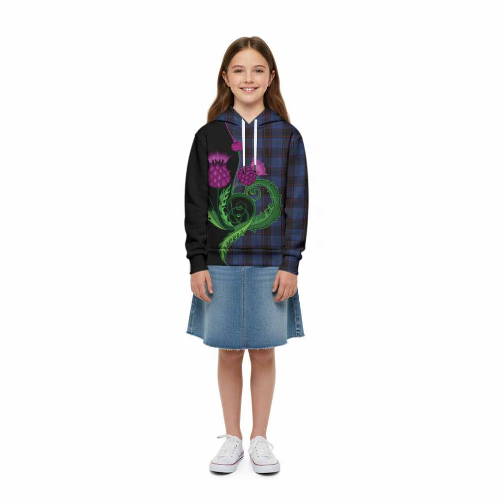 Home (Hume) Tartan Kid Hoodie Traditional Scottish Thistle