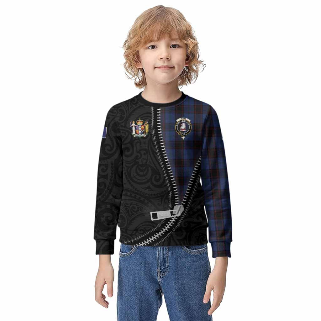 Home (Hume) Tartan Kid Knitted Sweatshirt New Zealand Pattern Unique Zipper Stylized