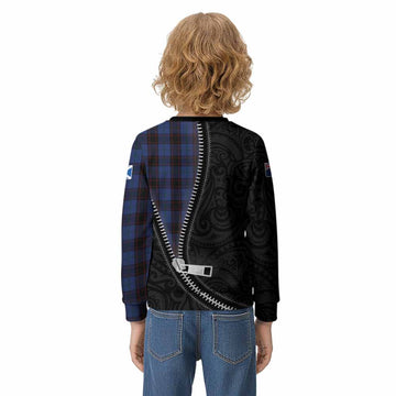 Home (Hume) Tartan Kid Knitted Sweatshirt New Zealand Pattern Unique Zipper Stylized