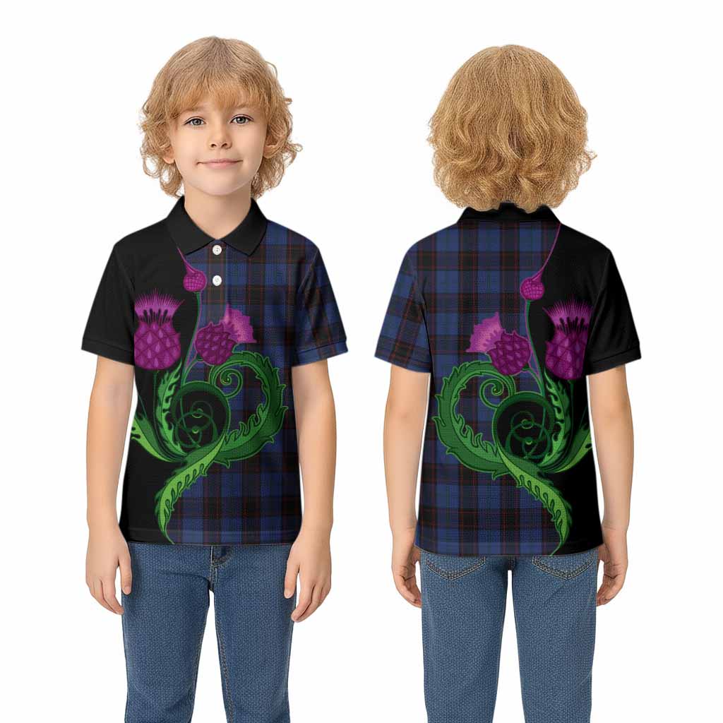 Home (Hume) Tartan Kid Polo Shirt Traditional Scottish Thistle