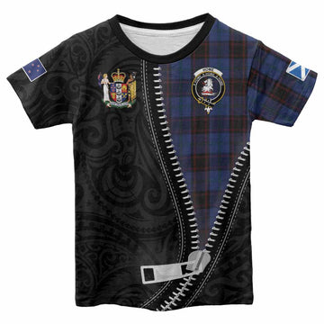 Home (Hume) Tartan Kid T-shirt New Zealand Pattern Unique Zipper Stylized