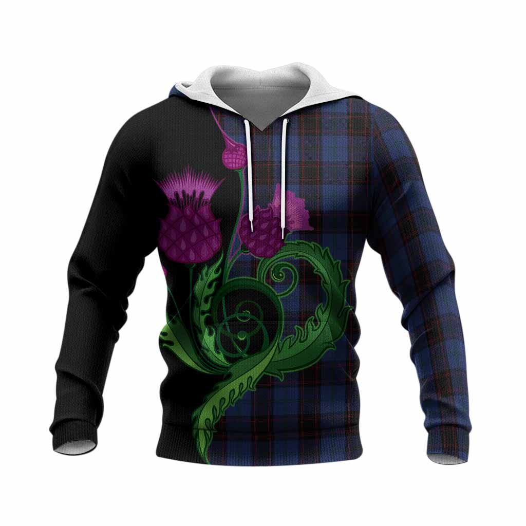 Home (Hume) Tartan Knitted Hoodie Traditional Scottish Thistle