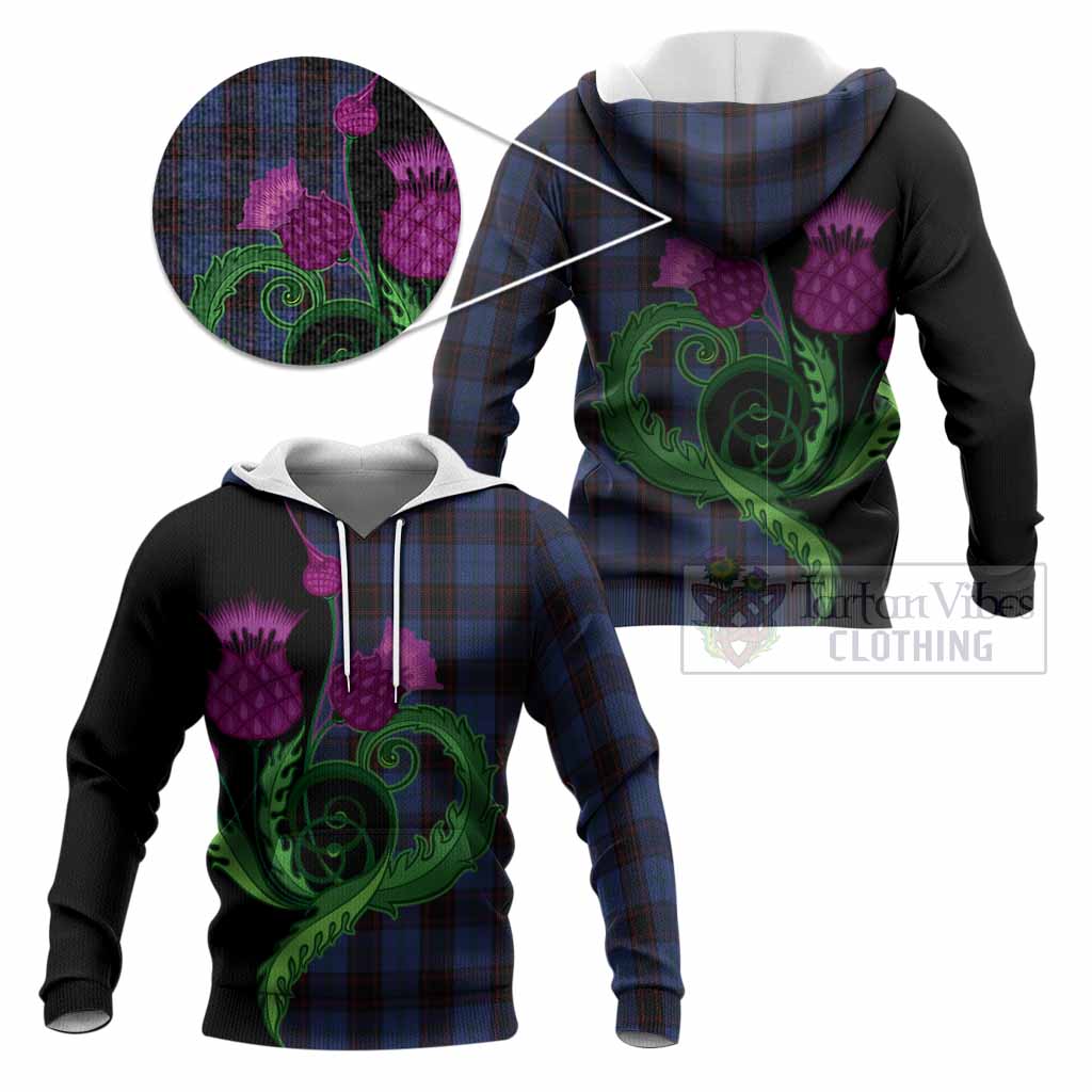 Home (Hume) Tartan Knitted Hoodie Traditional Scottish Thistle