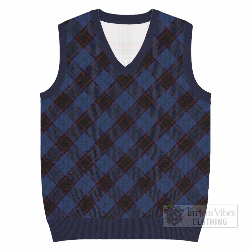 Home (Hume) Tartan  Knitted V-Neck Vest Cross Style
