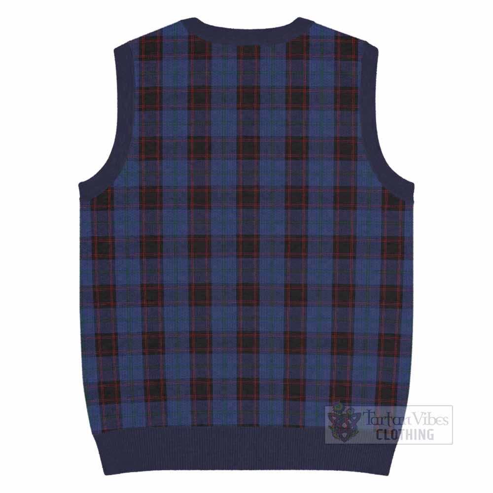 Home (Hume) Tartan Knitted V-Neck Vest with Family Crest - Tartan Vibes Clothing