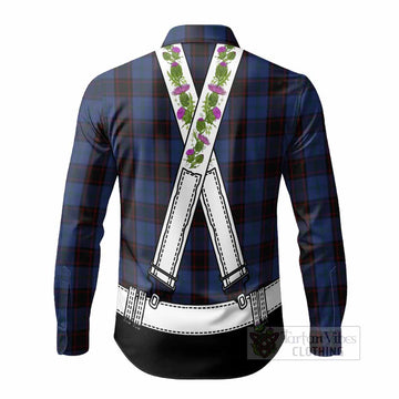 Home (Hume) Tartan Lederhosen Costume Long Sleeve Button Shirts Scotland Thistle Floral