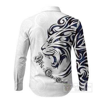 Home (Hume) Tartan Lion Roar Long Sleeve Button Shirts Alba Gu Brath with Celtic Motifs