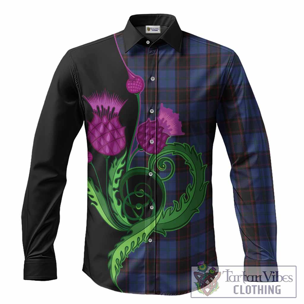Home (Hume) Tartan Long Sleeve Button Shirts Traditional Scottish Thistle