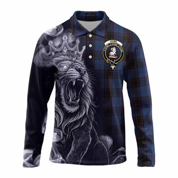 Home (Hume) Tartan Long Sleeve Polo Shirt Roaring Lion Heritage