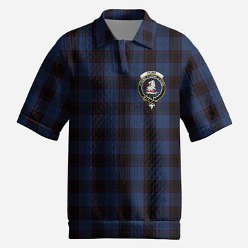 Home (Hume) Tartan Men’s Polo Sweater Top with Family Crest