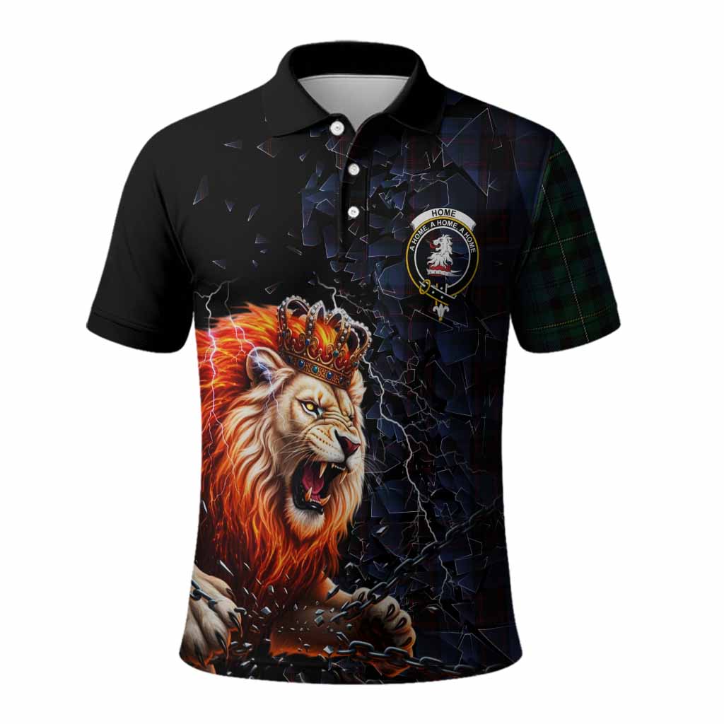 Home (Hume) Tartan Mighty Lion Polo Shirt Explosion Flying Pieces