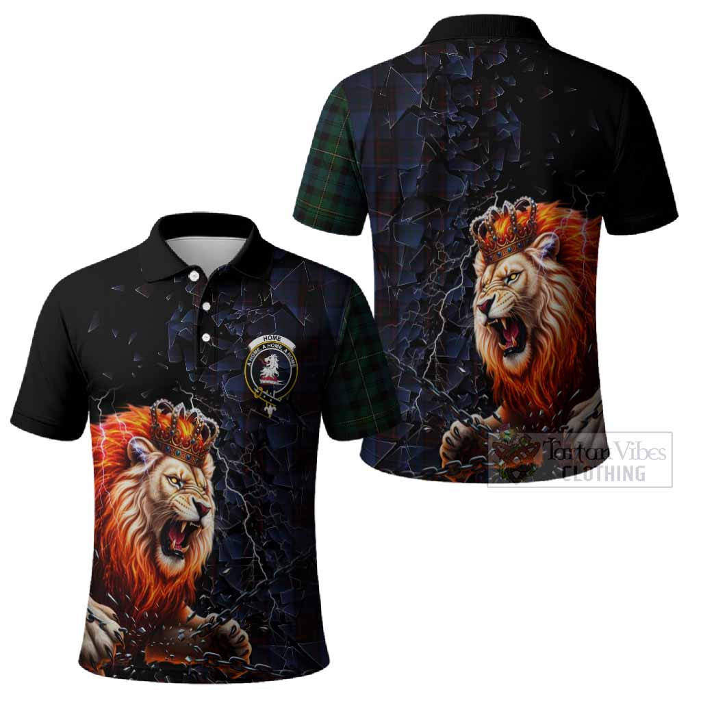 Home (Hume) Tartan Mighty Lion Polo Shirt Explosion Flying Pieces