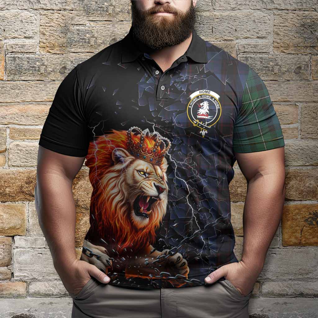 Home (Hume) Tartan Mighty Lion Polo Shirt Explosion Flying Pieces
