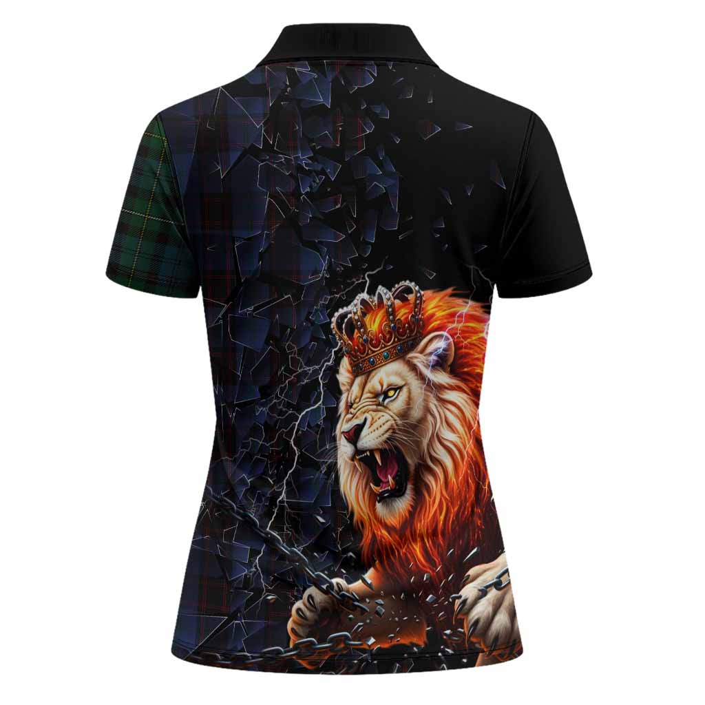 Home (Hume) Tartan Mighty Lion Women Polo Shirt Explosion Flying Pieces