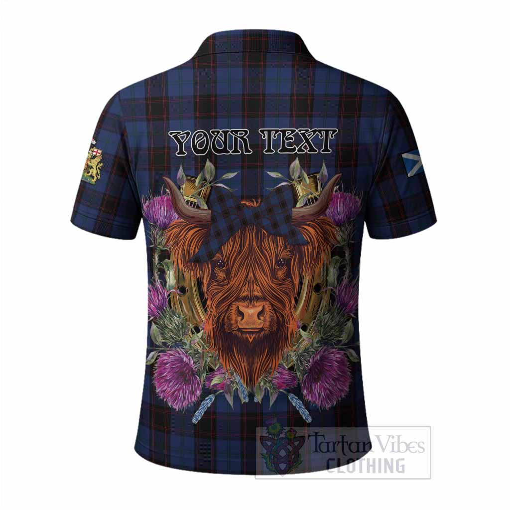 Home (Hume) Tartan Polo Shirt Scottish Thistle Heilan Coo