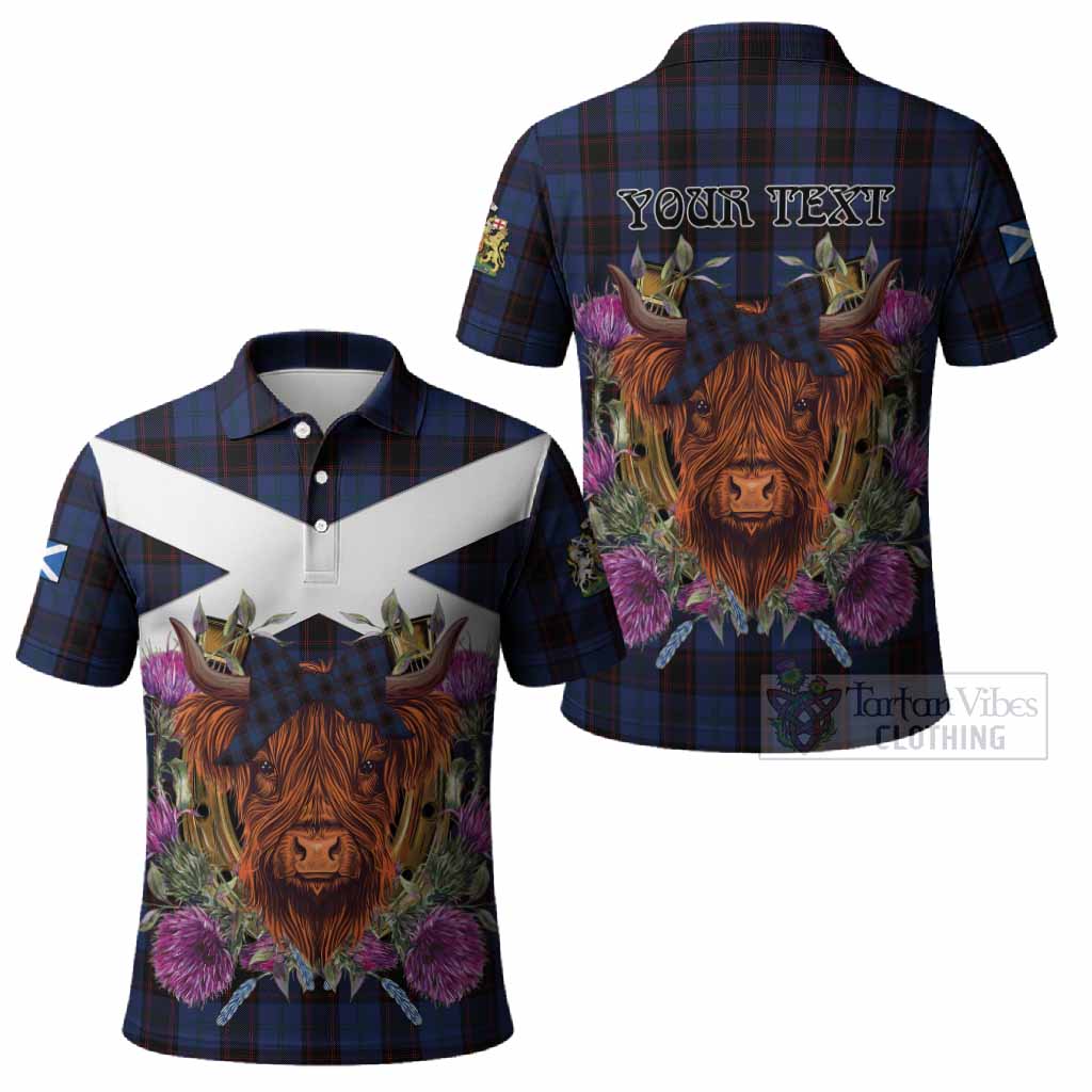 Home (Hume) Tartan Polo Shirt Scottish Thistle Heilan Coo