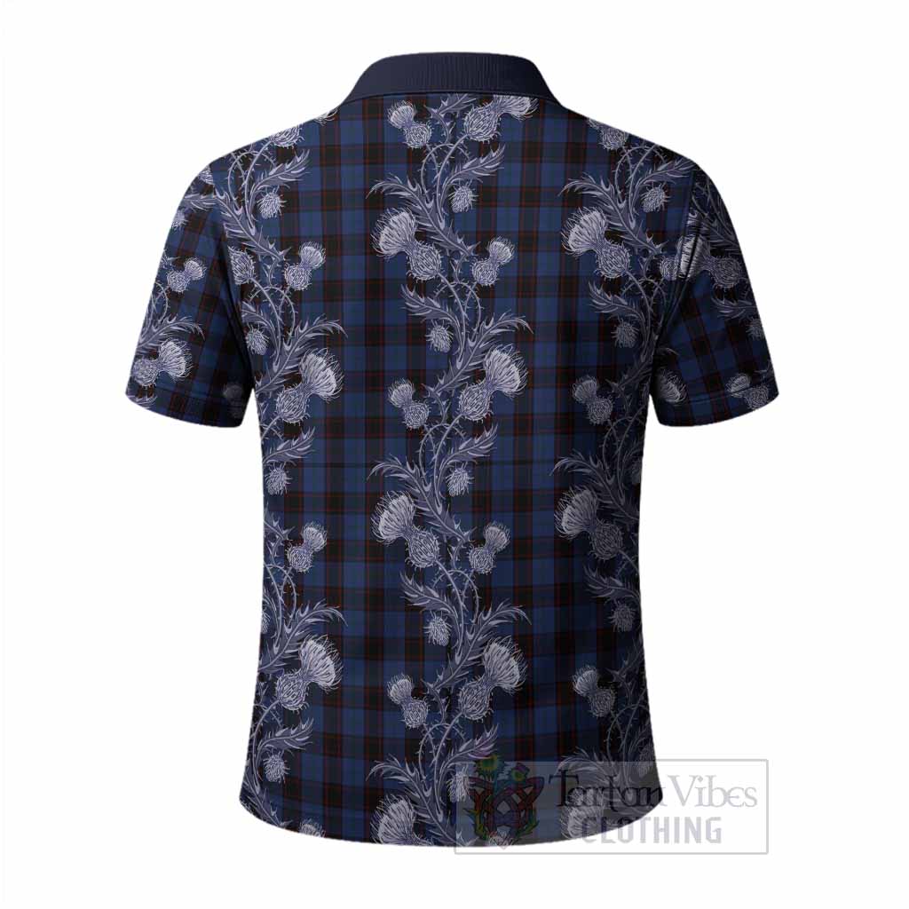 Home (Hume) Tartan Polo Shirt Seamless Scottish Thistle Flowers