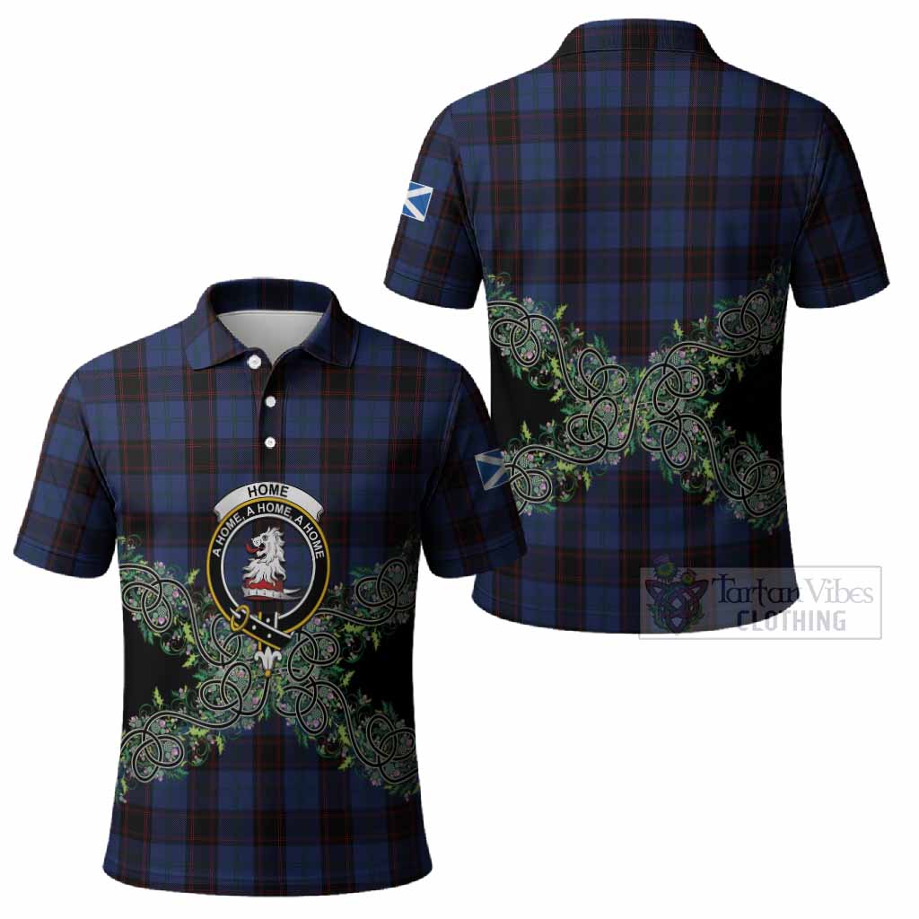 Home (Hume) Tartan Polo Shirt Thistle Scottish Spirit