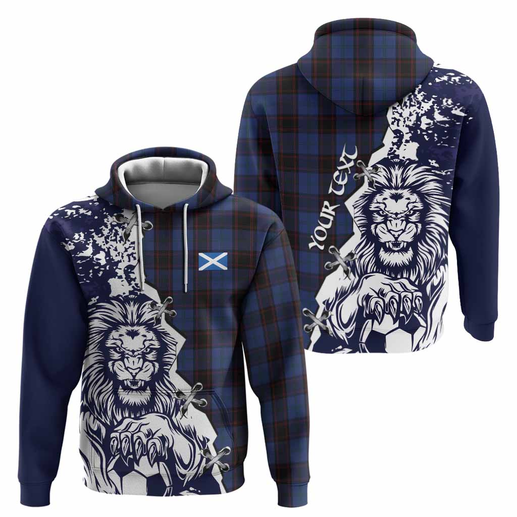 Home (Hume) Tartan Scottish Hoodie Angry Lion With Soccer Ball Style