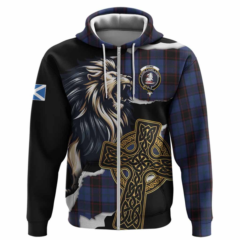 Home (Hume) Tartan Scottish Hoodie Lion Celtic Heritage