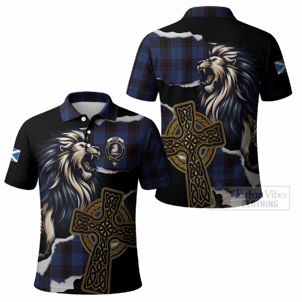 Home (Hume) Tartan Scottish Polo Shirt Lion Celtic Heritage