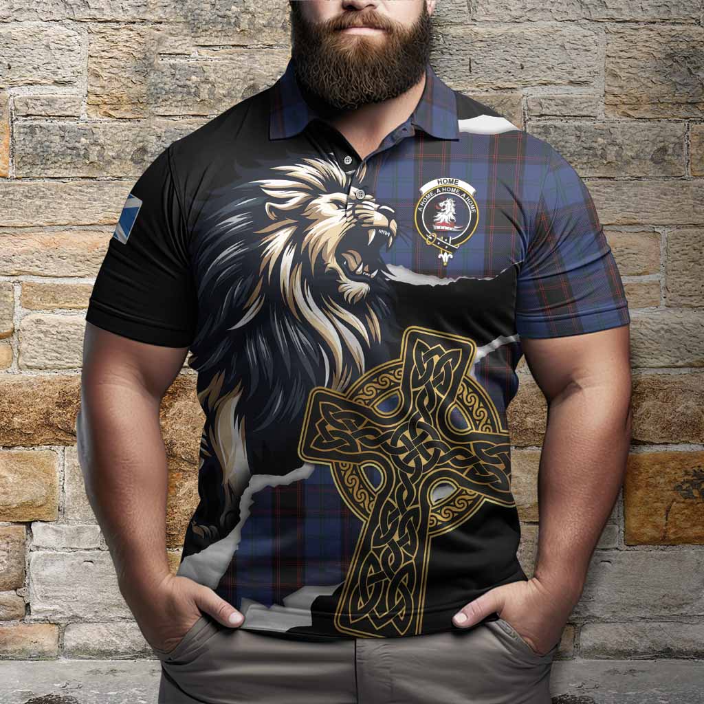 Home (Hume) Tartan Scottish Polo Shirt Lion Celtic Heritage