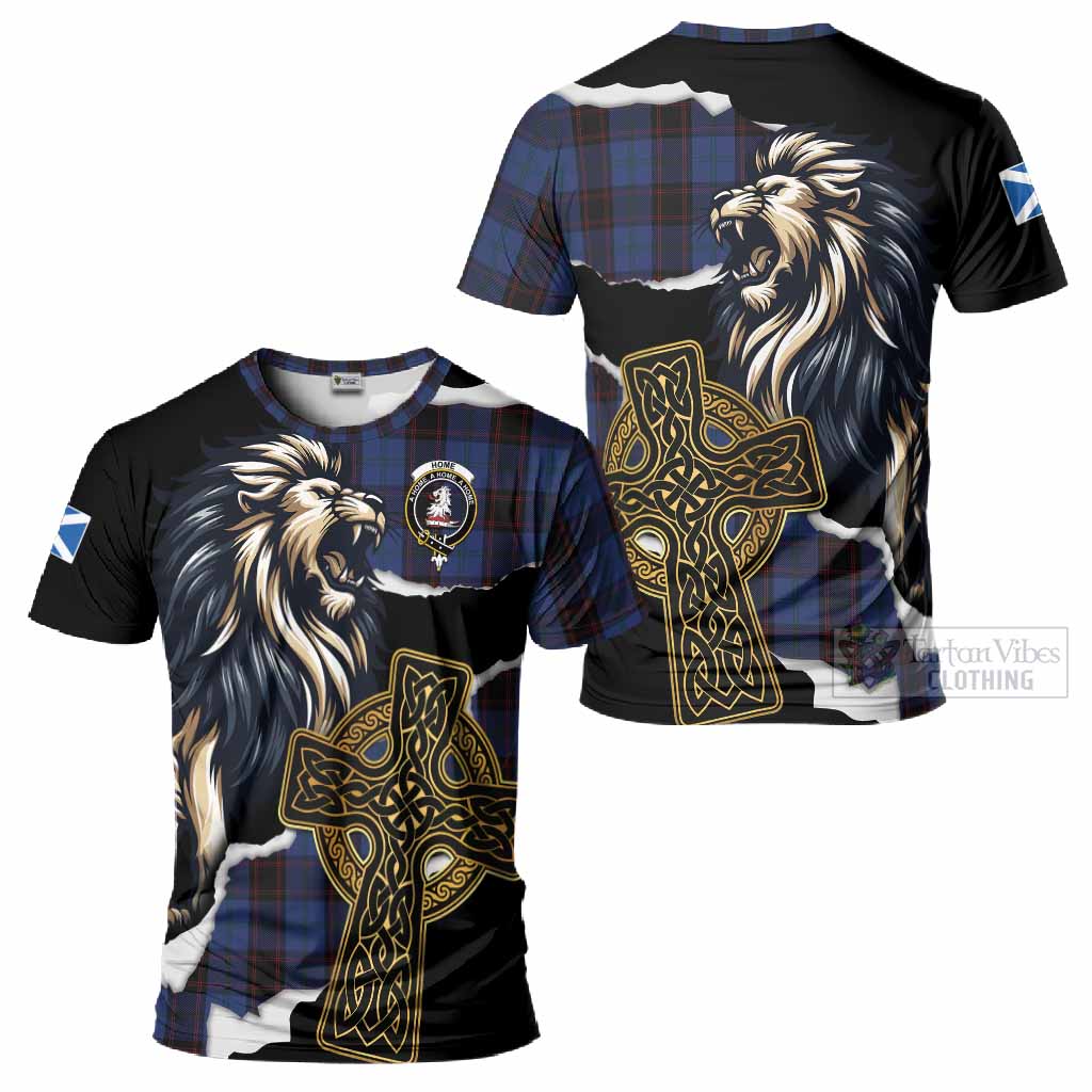 Home (Hume) Tartan Scottish T-Shirt Lion Celtic Heritage