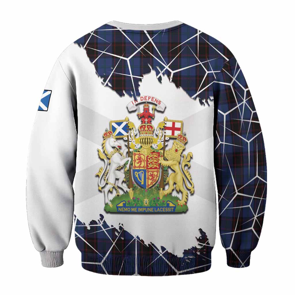 Home (Hume) Tartan Sweatshirt with Family Crest and Lion Rampant Grunge Style