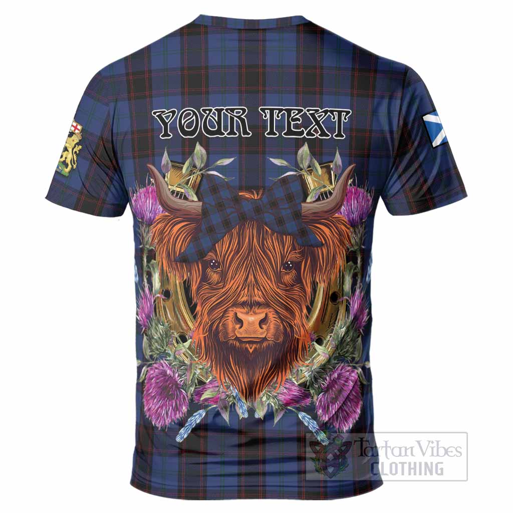 Home (Hume) Tartan T-Shirt Scottish Thistle Heilan Coo
