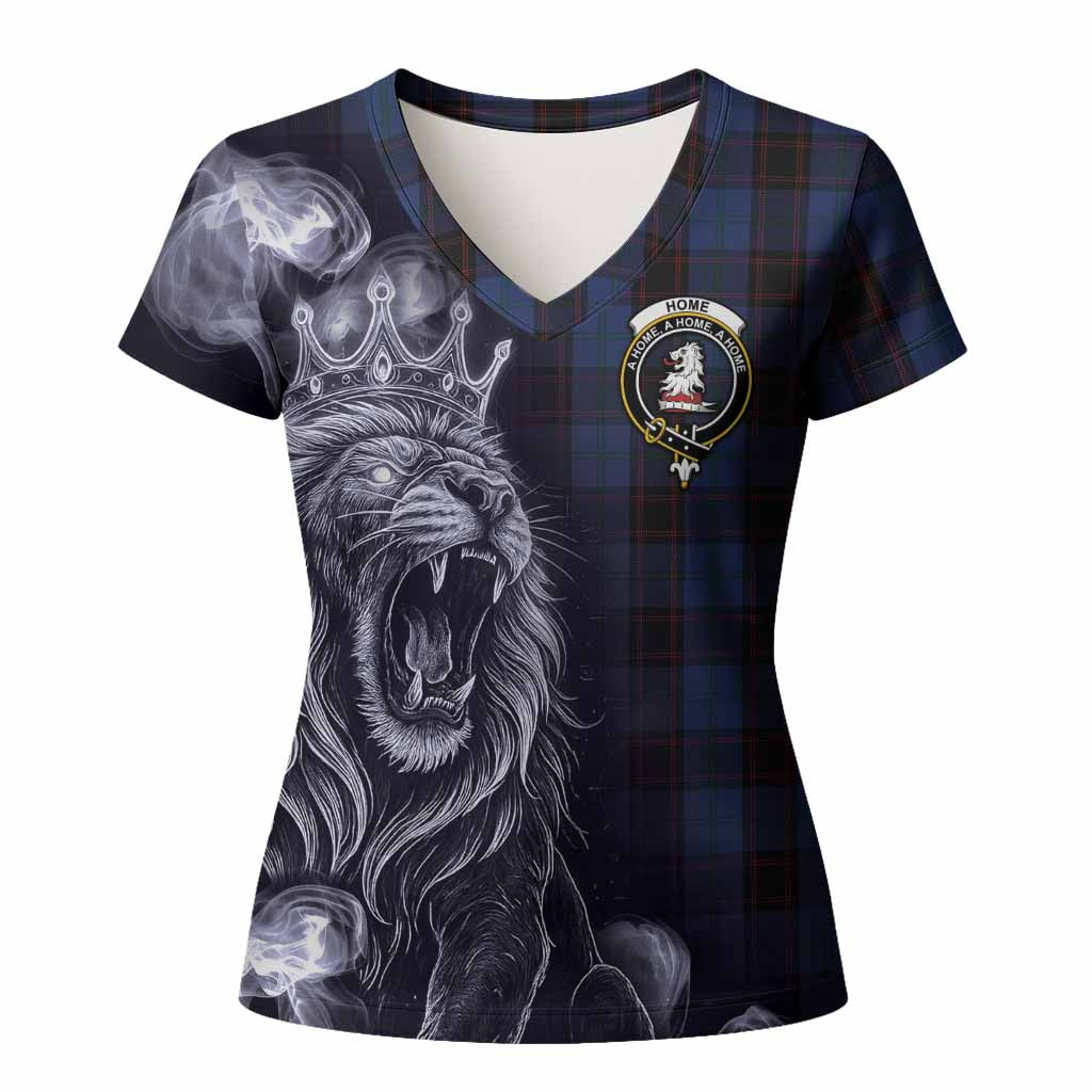 Home (Hume) Tartan Women T shirt Roaring Lion Heritage