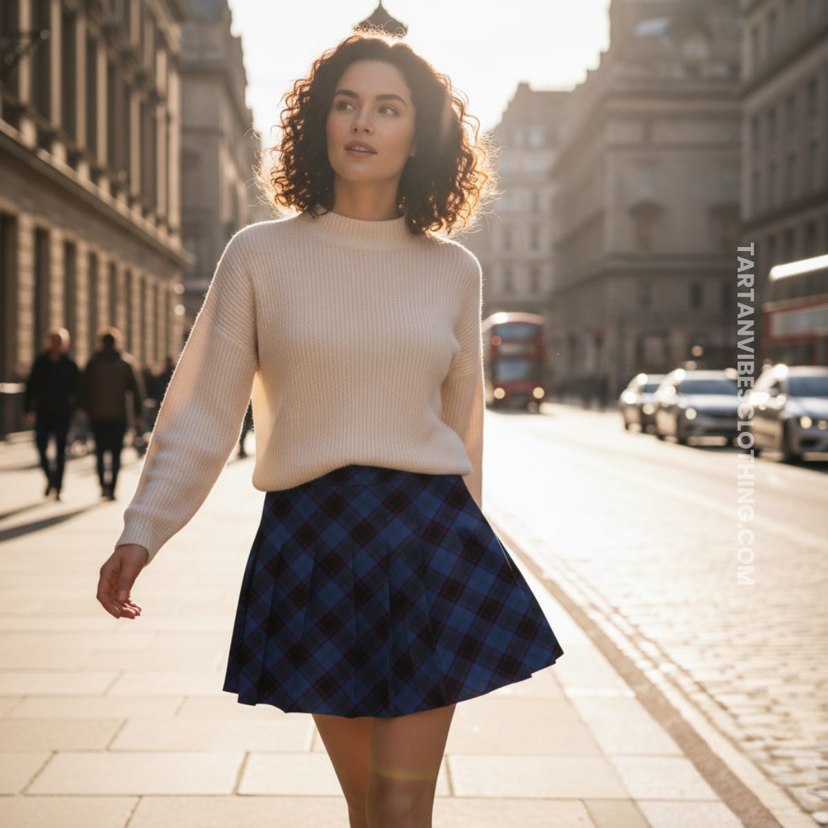 Home (Hume) Tartan Women's Plated Mini Skirt Cross Style