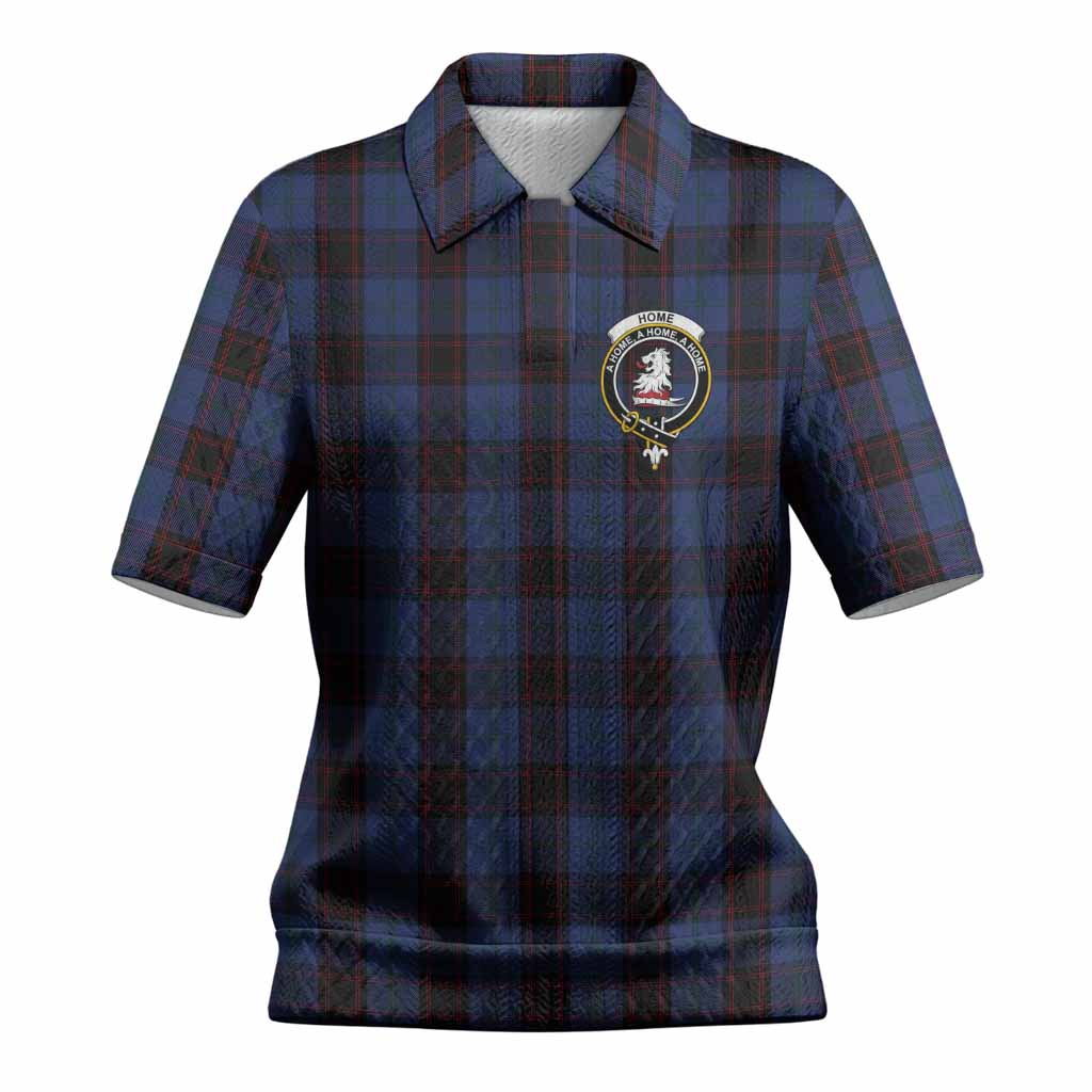 Home (Hume) Tartan Women’s Polo Sweater Top with Family Crest