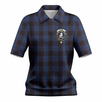 Home (Hume) Tartan Women’s Polo Sweater Top with Family Crest