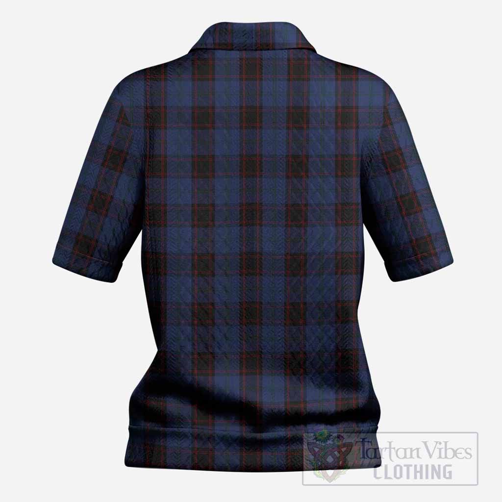 Home (Hume) Tartan Women’s Polo Sweater Top with Family Crest