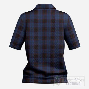 Home (Hume) Tartan Women’s Polo Sweater Top with Family Crest