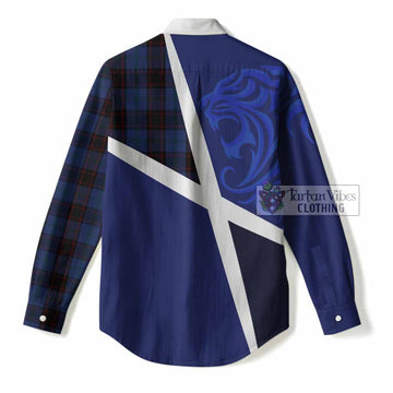 Home (Hume) The Scottish Football Crest Women Casual Shirt Lion-Tartan Army