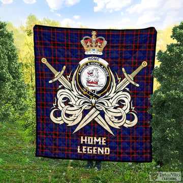 Home Modern Tartan Quilt with Clan Crest and the Golden Sword of Courageous Legacy