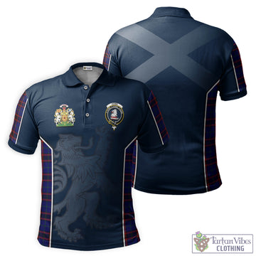 Home Modern Tartan Men's Polo Shirt with Family Crest and Lion Rampant Vibes Sport Style