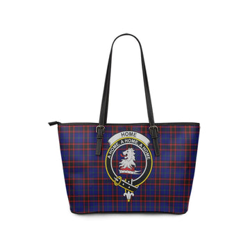Home Modern Tartan Leather Tote Bag with Family Crest