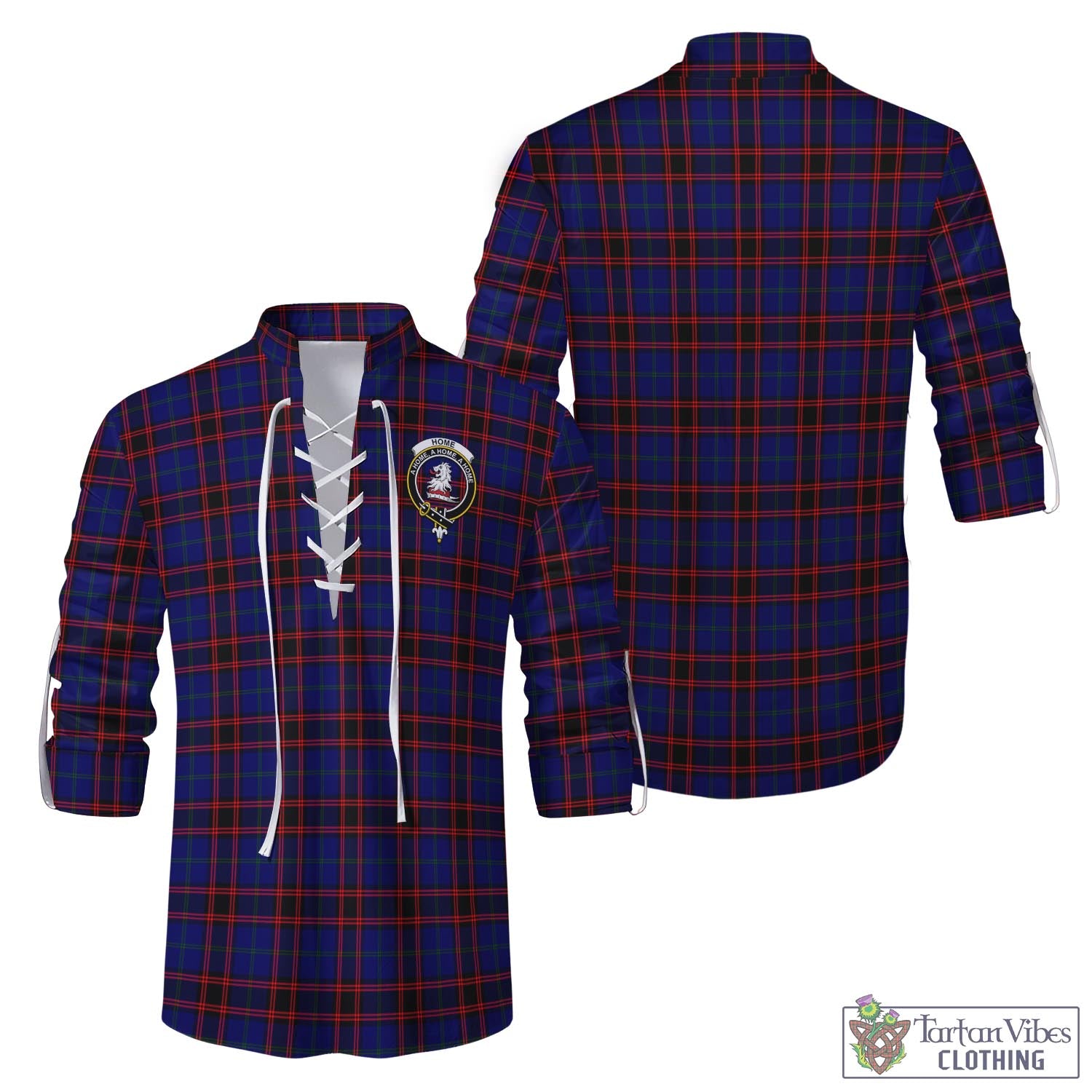 Tartan Vibes Clothing Home Modern Tartan Men's Scottish Traditional Jacobite Ghillie Kilt Shirt with Family Crest