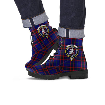 Home Modern Tartan Leather Boots with Family Crest