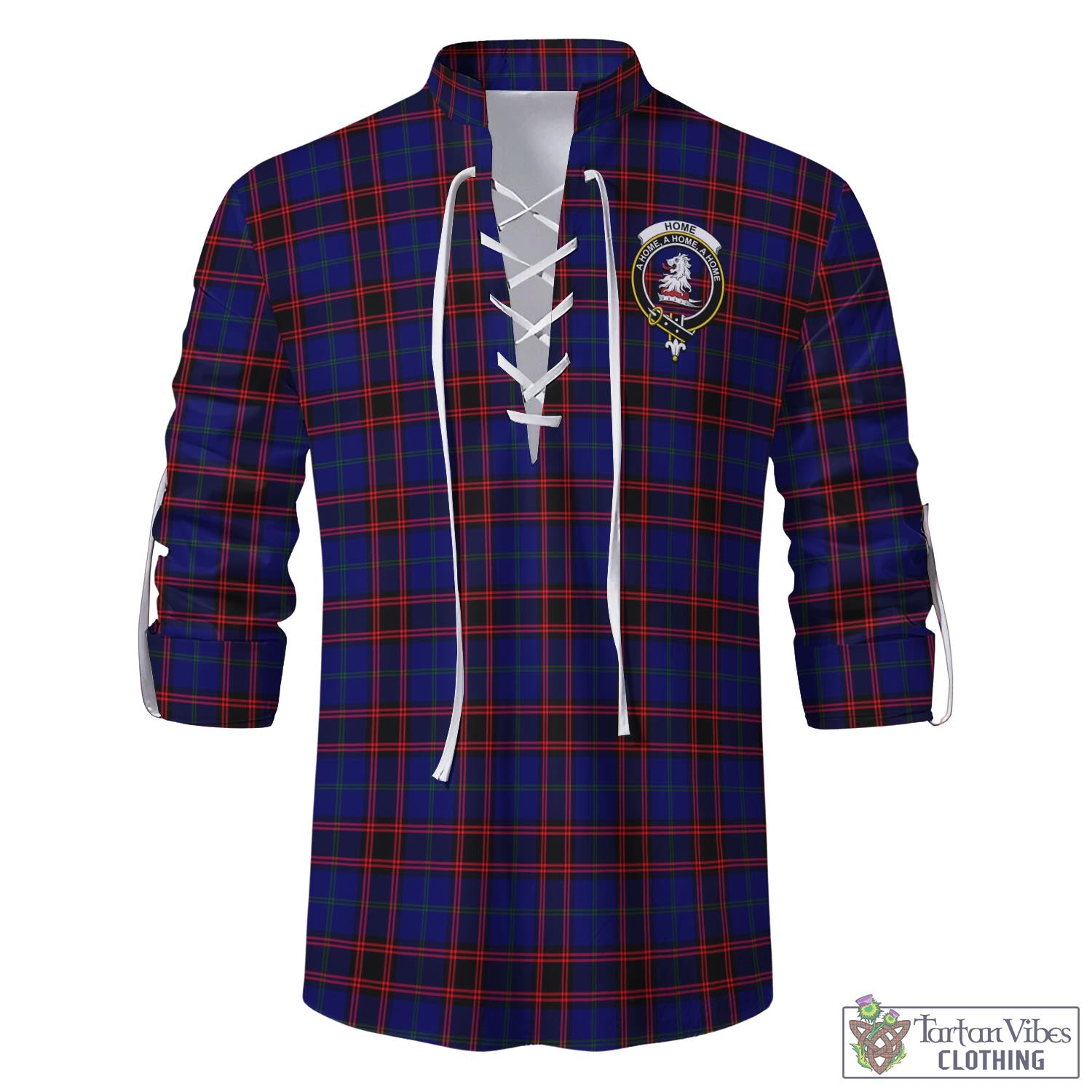 Tartan Vibes Clothing Home Modern Tartan Men's Scottish Traditional Jacobite Ghillie Kilt Shirt with Family Crest