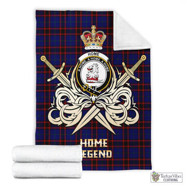 Home Modern Tartan Blanket with Clan Crest and the Golden Sword of Courageous Legacy