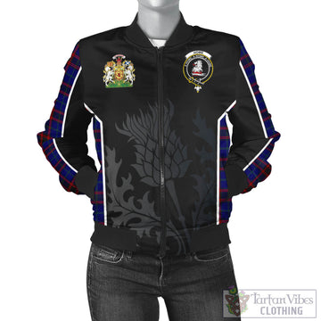 Home Modern Tartan Bomber Jacket with Family Crest and Scottish Thistle Vibes Sport Style