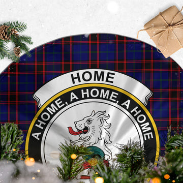Home Modern Tartan Christmas Tree Skirt with Family Crest