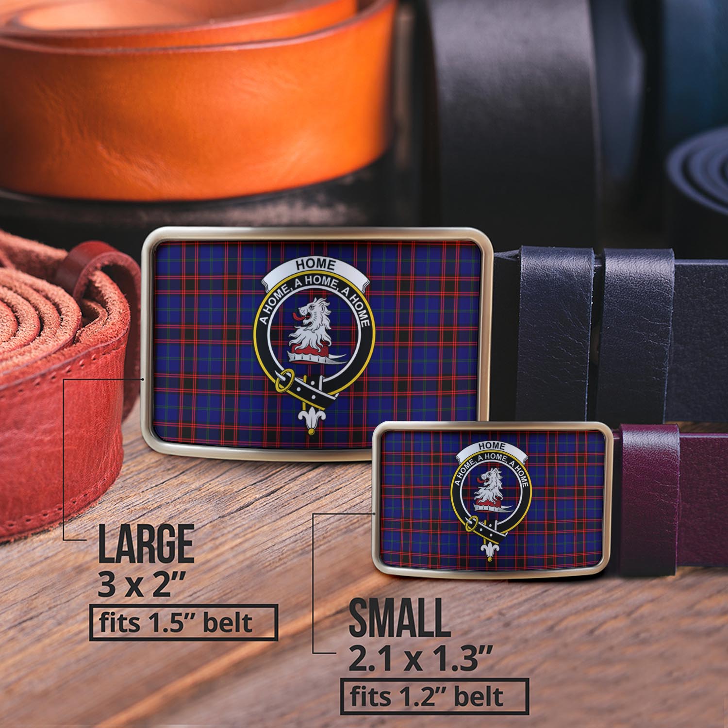Home Modern Tartan Belt Buckles with Family Crest - Tartanvibesclothing
