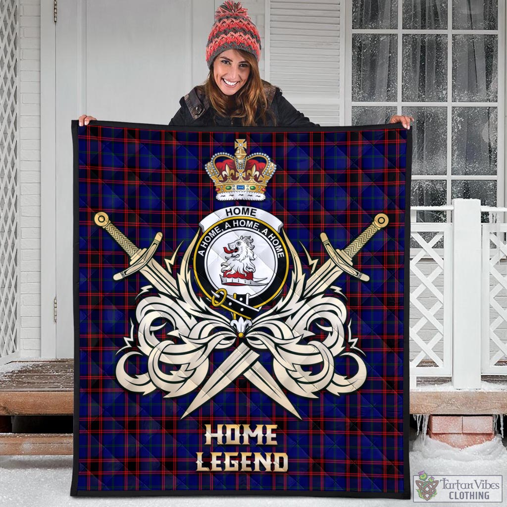 Tartan Vibes Clothing Home Modern Tartan Quilt with Clan Crest and the Golden Sword of Courageous Legacy