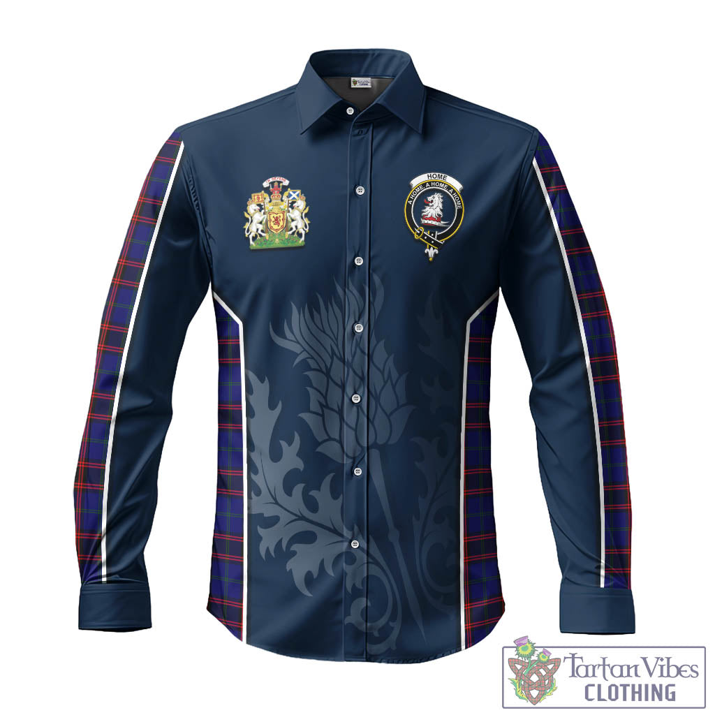 Tartan Vibes Clothing Home Modern Tartan Long Sleeve Button Up Shirt with Family Crest and Scottish Thistle Vibes Sport Style